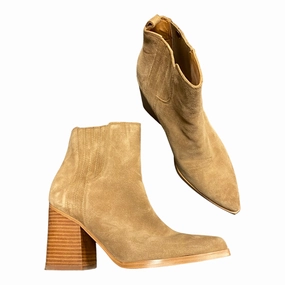 Boots Ankle Heels By Marc Fisher In Brown, Size: 9.5 Marc Fisher fashion shoes with block heels