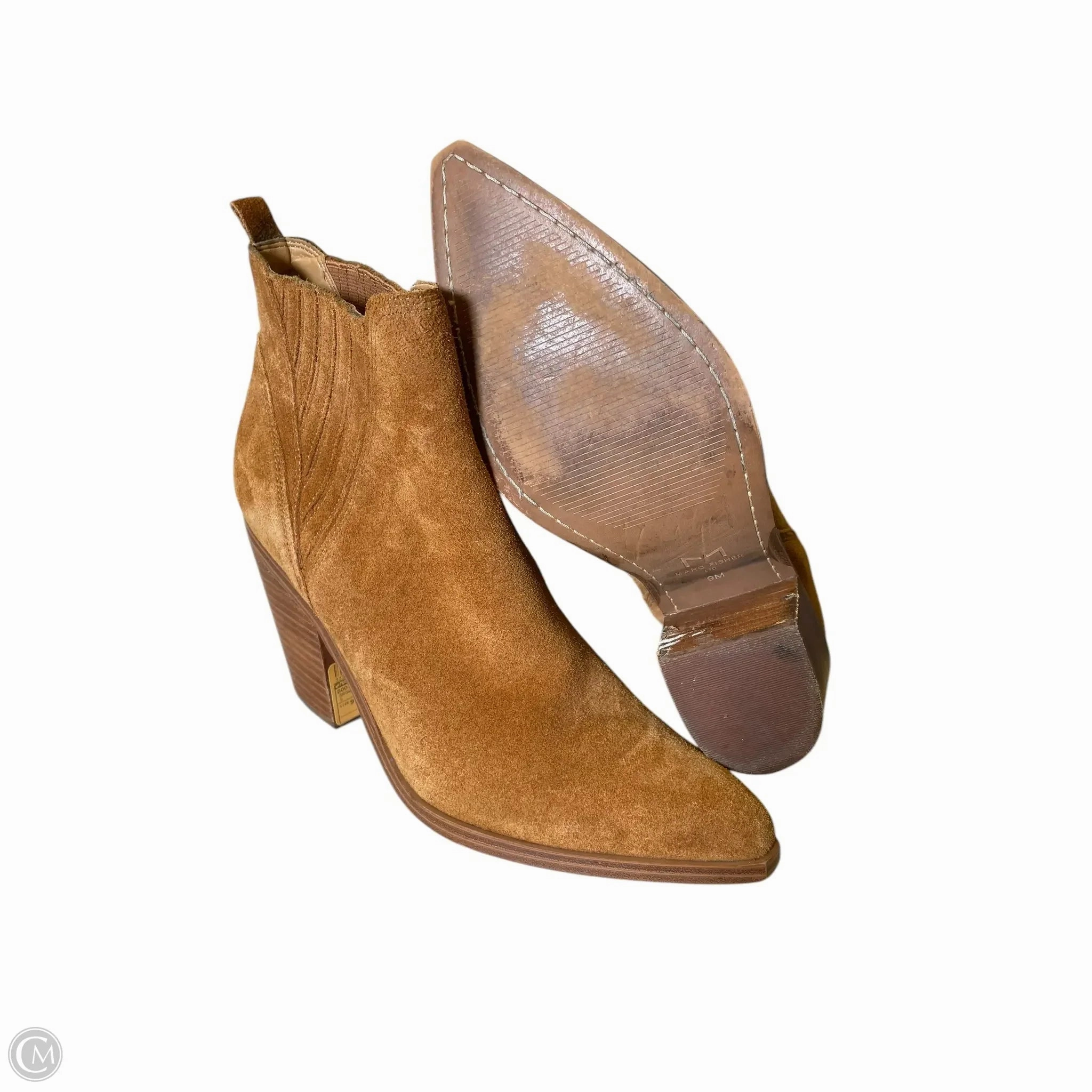 Boots Ankle Heels By Marc Fisher In Brown, Size: 9 Fashion Heels
