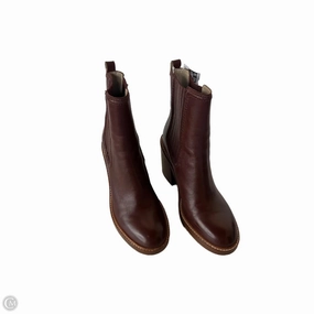 Boots Ankle Heels By Marc Fisher In Brown, Size: 9 Marc Fisher fashion shoes with block heels