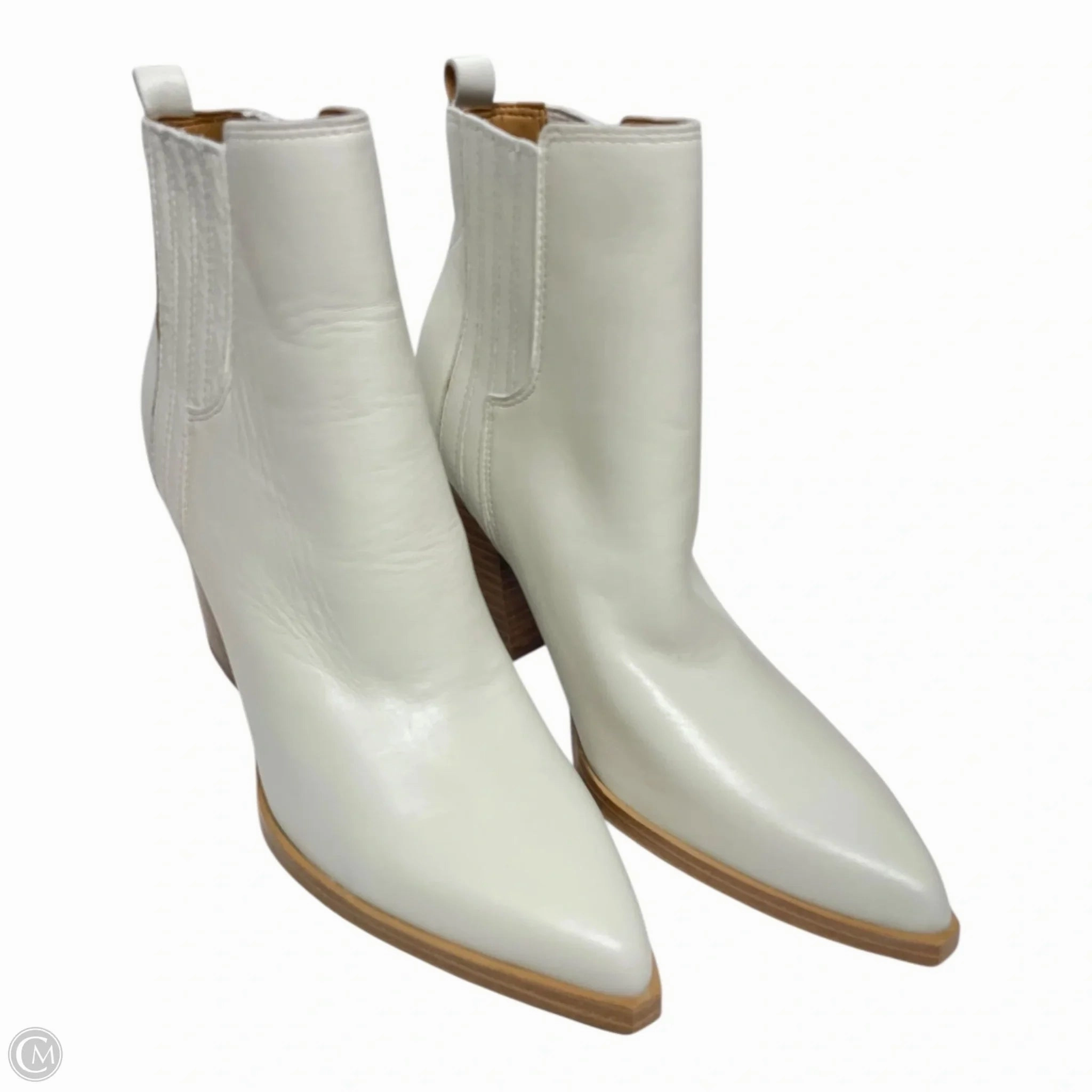 Boots Ankle Heels By Marc Fisher In Cream, Size: 8 Fashion Heels