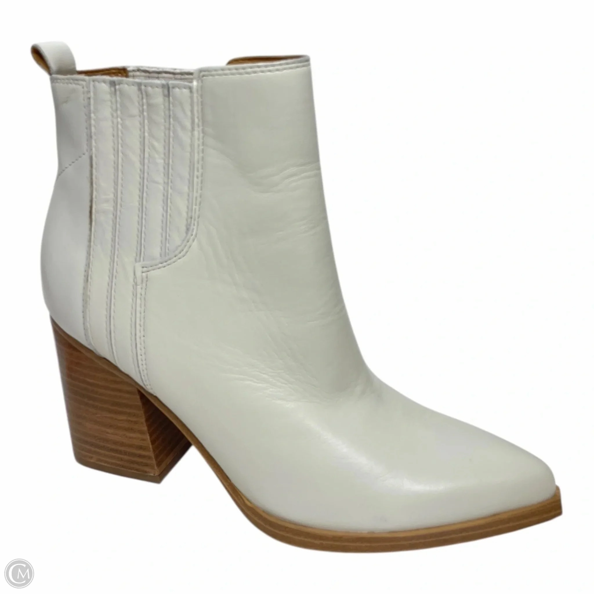Boots Ankle Heels By Marc Fisher In Cream, Size: 8 Marc Fisher fashion shoes with block heels
