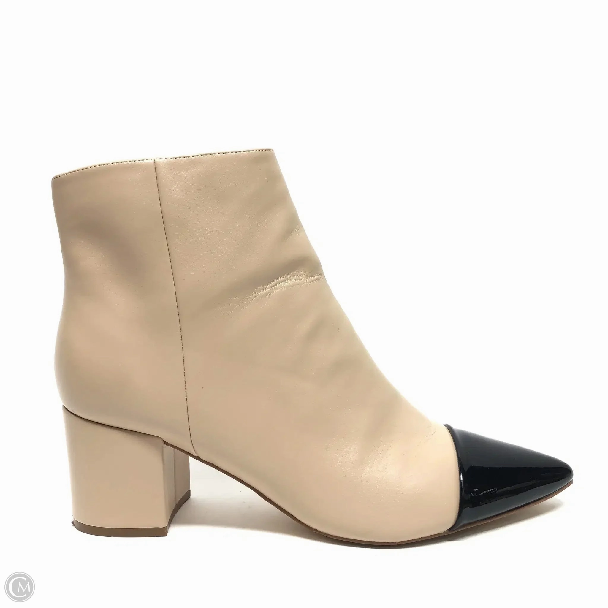 Boots Ankle Heels By Marc Fisher In Cream, Size: 9.5 Marc Fisher fashion shoes with block heels