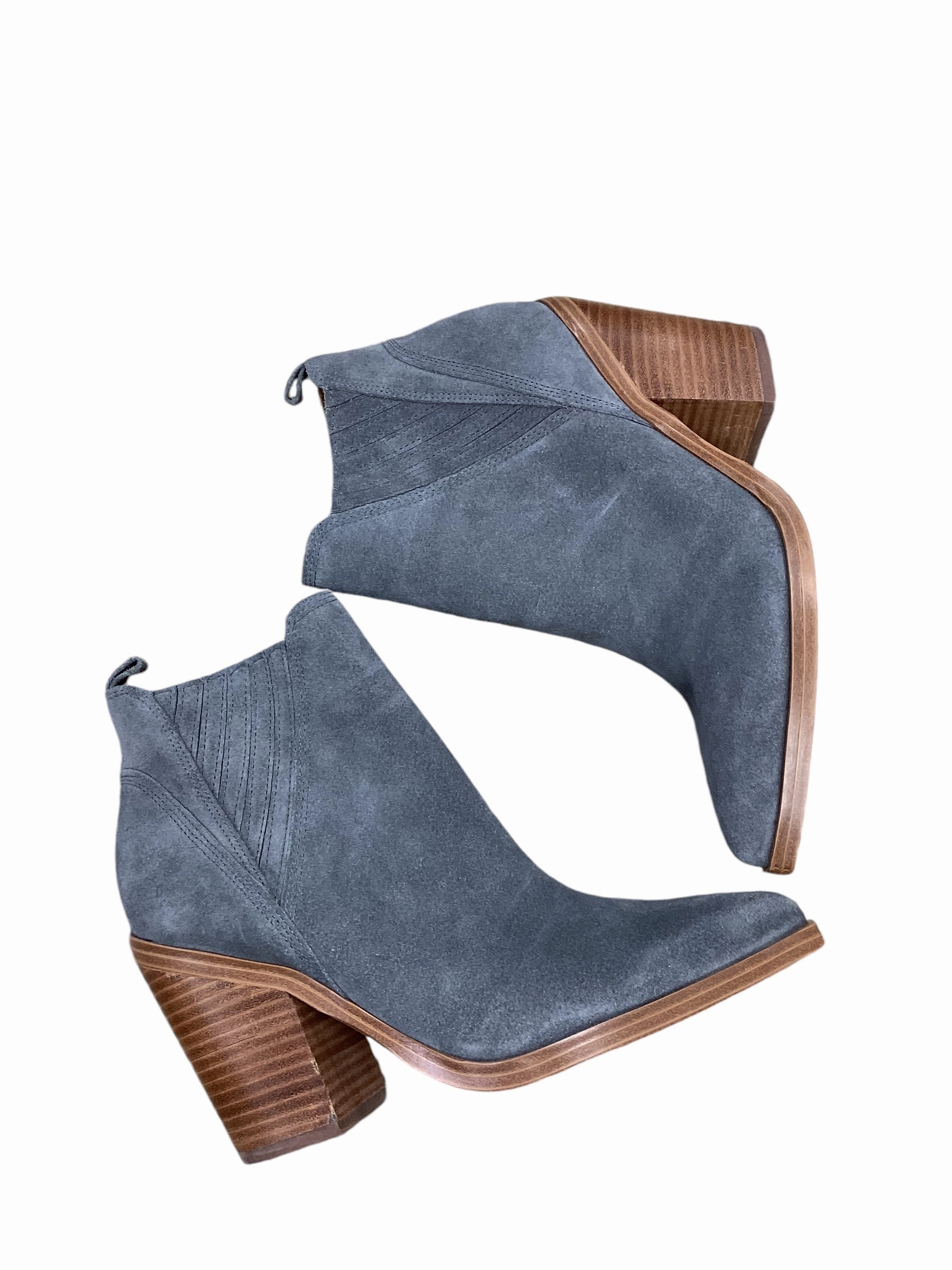 Boots Ankle Heels By Marc Fisher In Grey, Size: 7 Marc Fisher fashion shoes with block heels