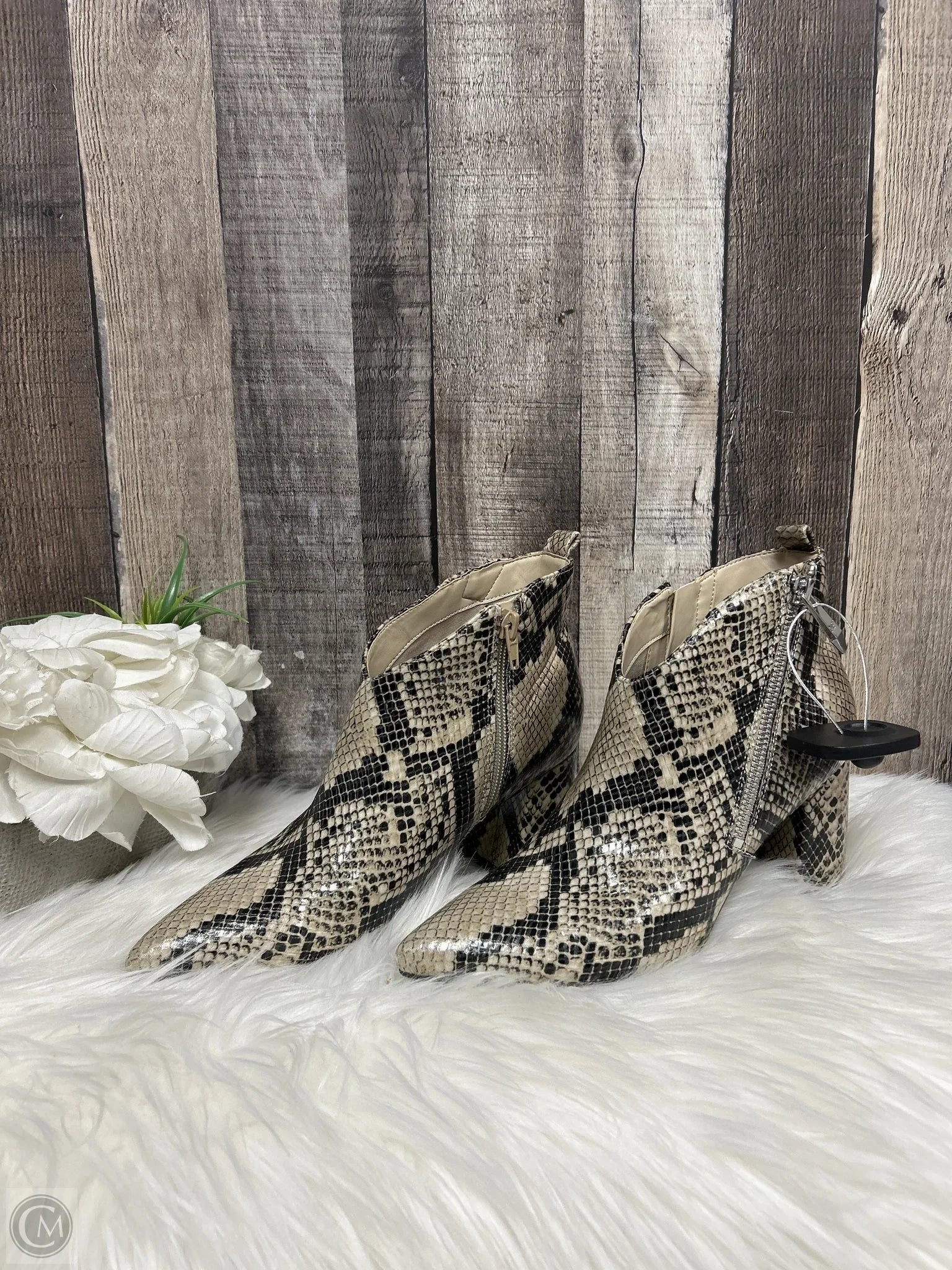 Boots Ankle Heels By Marc Fisher In Snakeskin Print, Size: 6 Fashion Heels