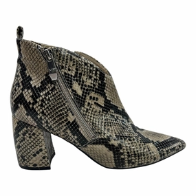 Boots Ankle Heels By Marc Fisher In Snakeskin Print, Size:8 Marc Fisher fashion shoes with block heels
