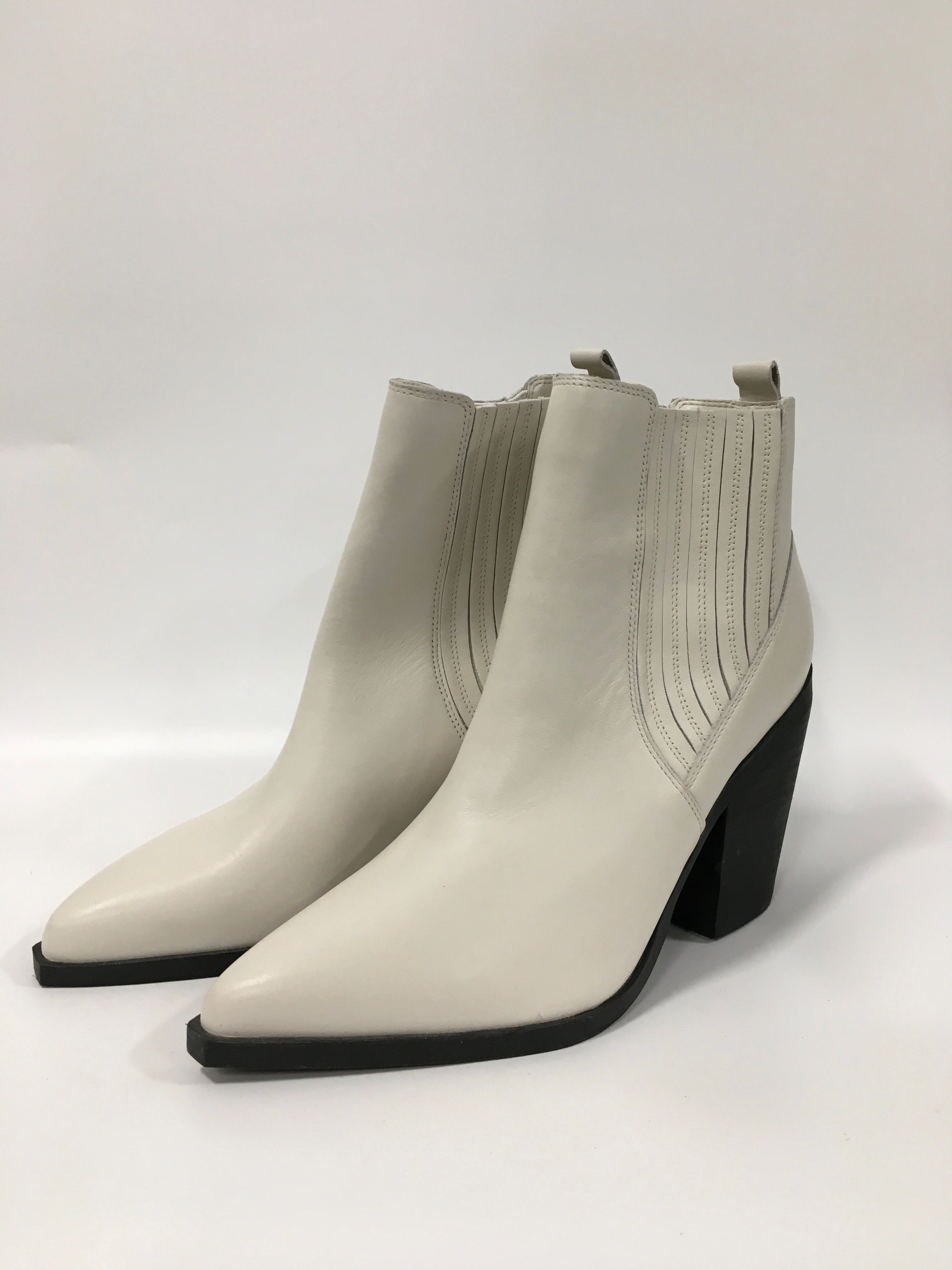 Boots Ankle Heels By Marc Fisher In White, Size: 10 Marc Fisher fashion shoes with block heels