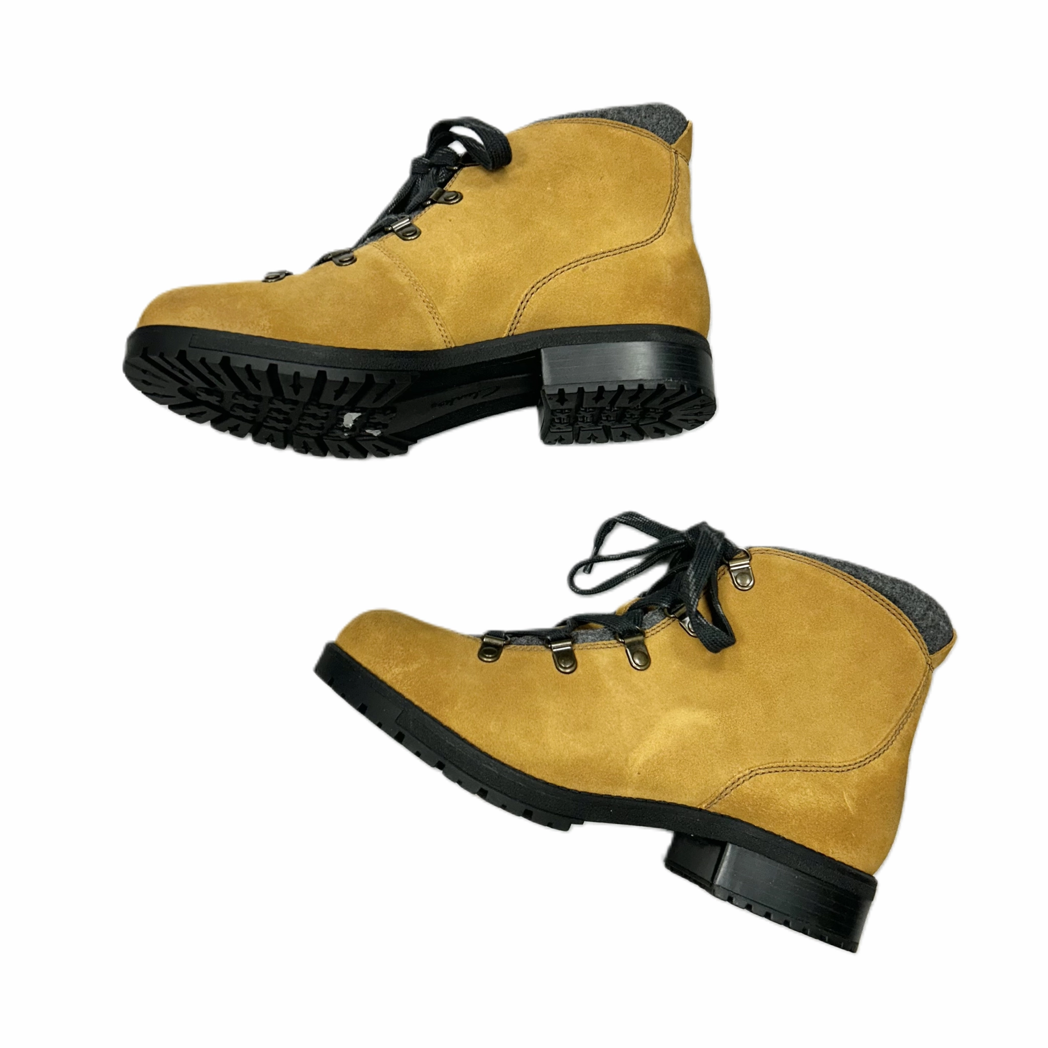 Boots Combat By Clarks In Tan, Size: 8.5 Leather Footwear