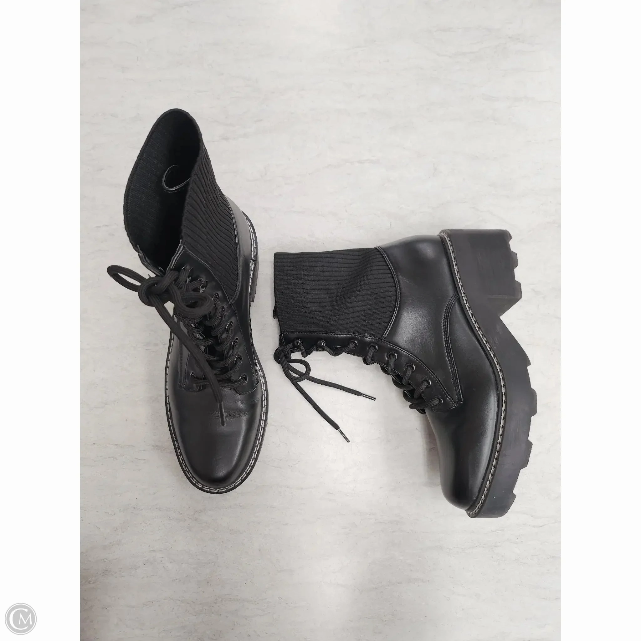 Boots Combat By Marc Fisher In Black, Size: 8.5 Fashion Heels