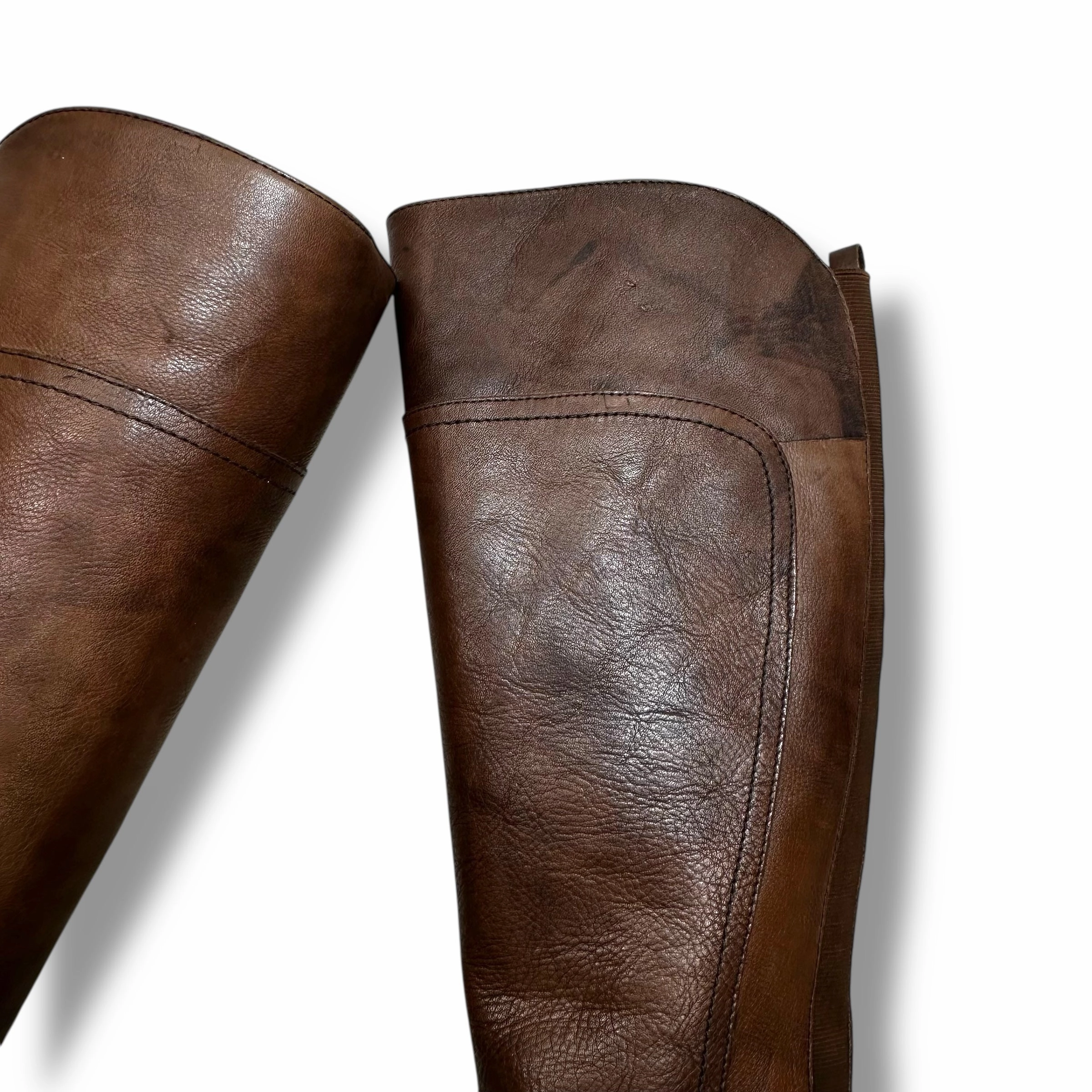 Boots Knee Flats By Marc Fisher In Brown, Size: 8.5 Fashion Heels