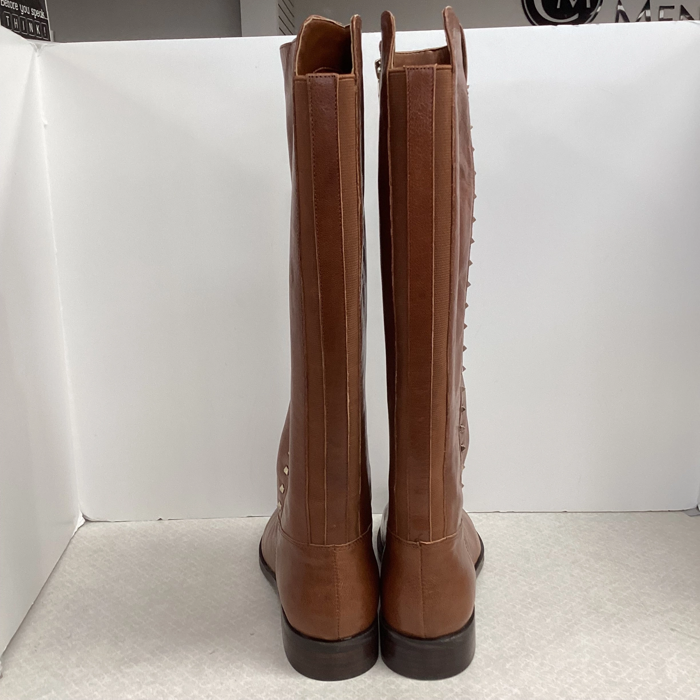 Boots Knee Flats By Marc Fisher In Brown, Size: 9.5 Fashion Heels