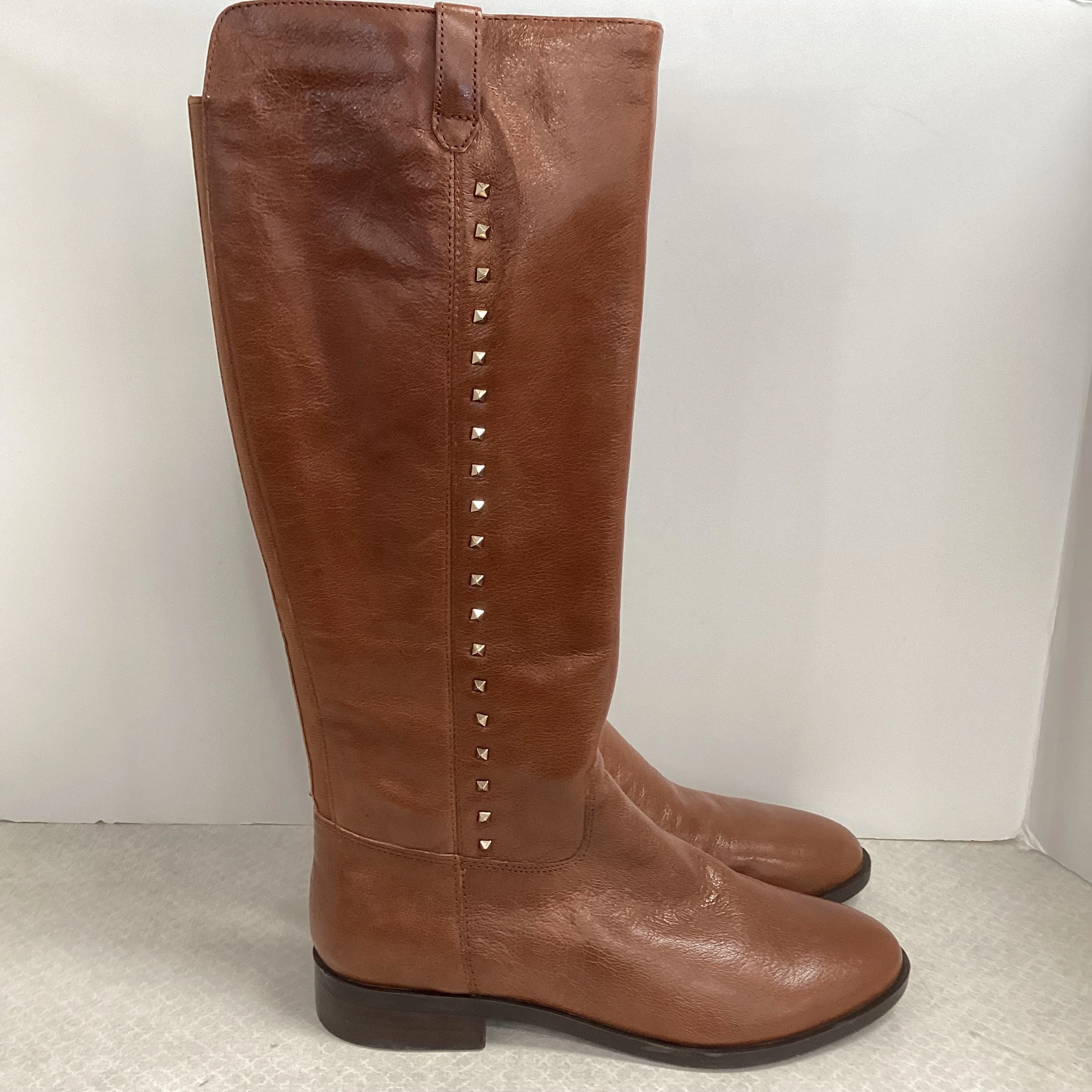 Boots Knee Flats By Marc Fisher In Brown, Size: 9.5 Fashion Heels