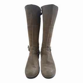 Boots Knee Heels By Clarks In Tan, Size:9 Clarks leather shoes for daily wear