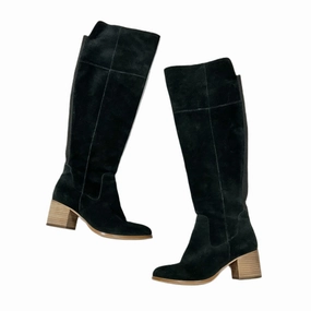 Boots Knee Heels By Marc Fisher In Black, Size: 7 Marc Fisher fashion shoes with block heels