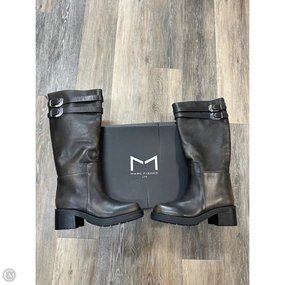 Boots Knee Heels By Marc Fisher In Brown, Size: 7.5 Marc Fisher fashion shoes with block heels