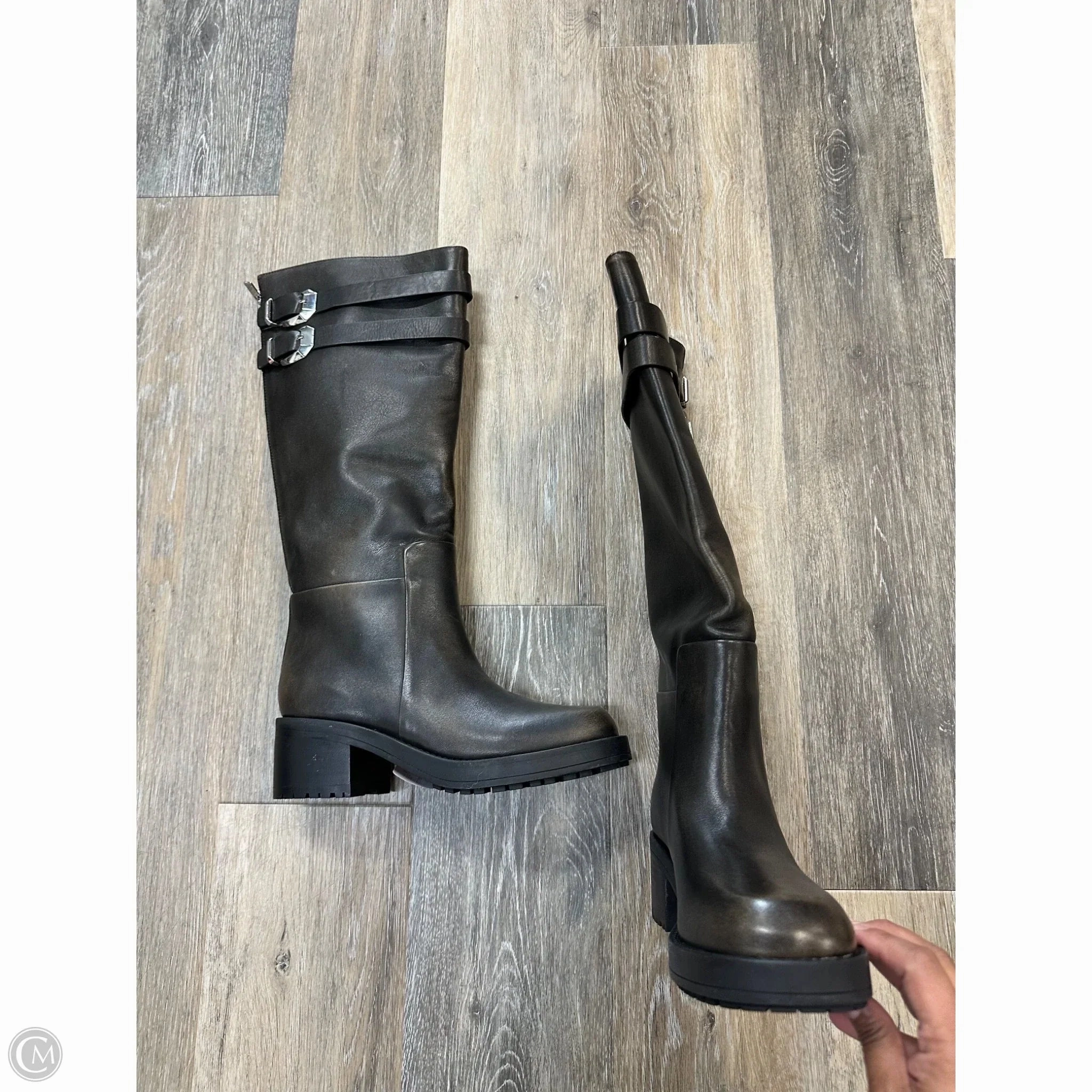 Boots Knee Heels By Marc Fisher In Brown, Size: 7.5 Fashion Heels