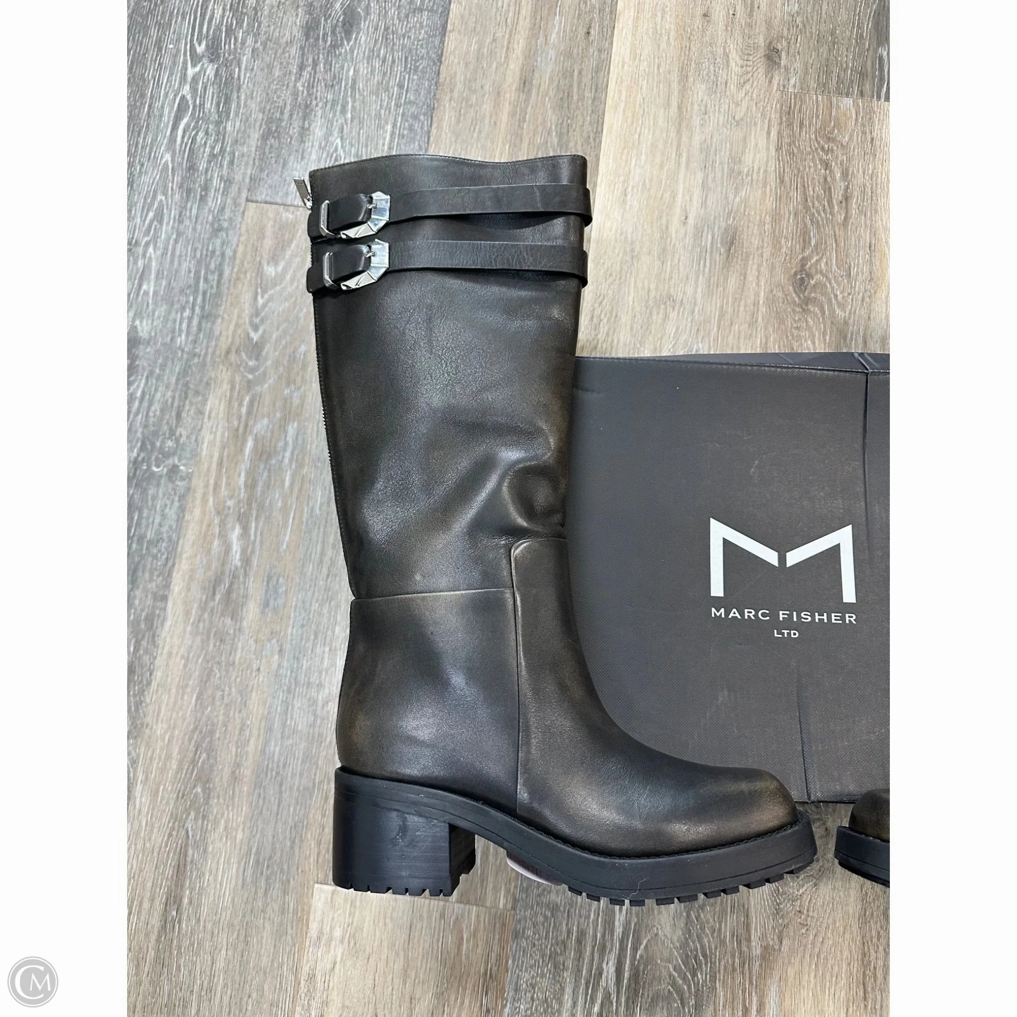 Boots Knee Heels By Marc Fisher In Brown, Size: 7.5 Fashion Heels