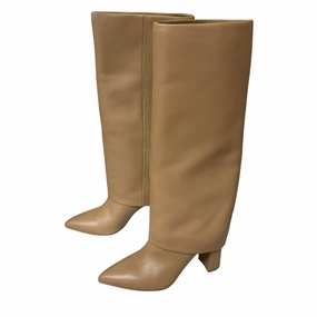 Boots Knee Heels By Marc Fisher In Tan, Size:8.5 Marc Fisher fashion shoes with block heels