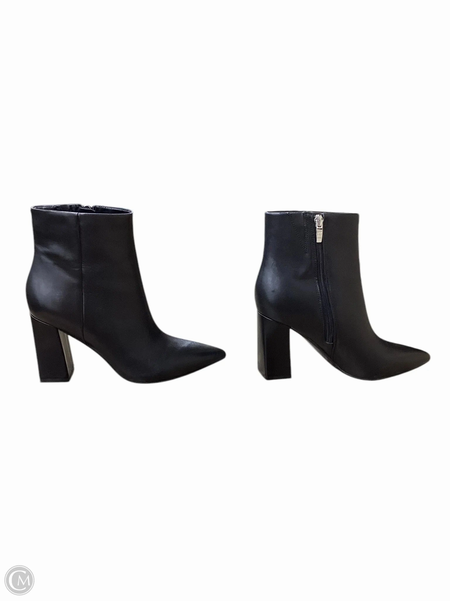 Boots Leather By Marc Fisher In Black, Size: 6.5 Fashion Heels