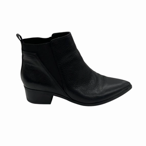 Boots Leather By Marc Fisher In Black, Size:7.5 Marc Fisher fashion shoes with block heels