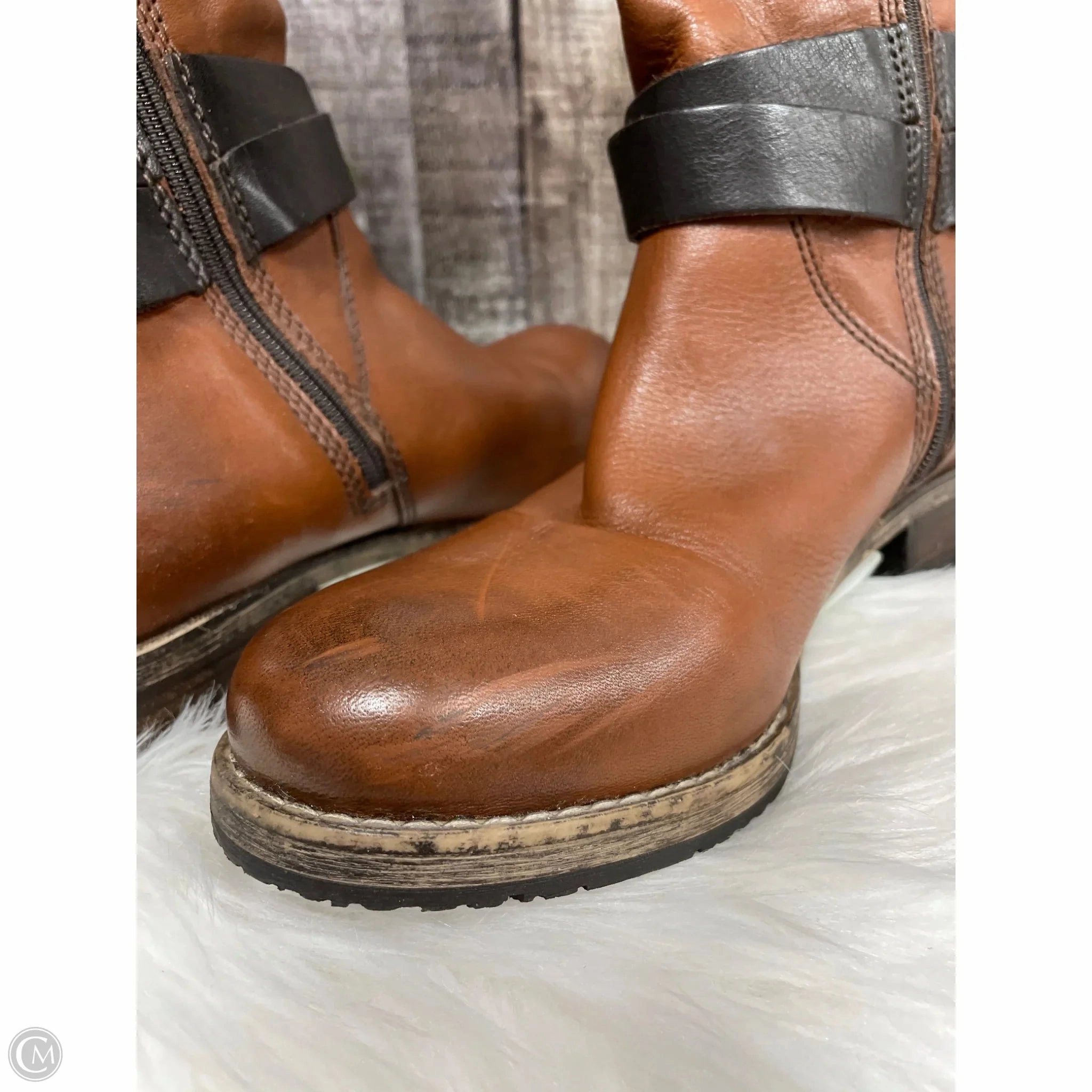 Boots Mid-calf Flats By Clarks In Brown, Size: 6 Leather Footwear