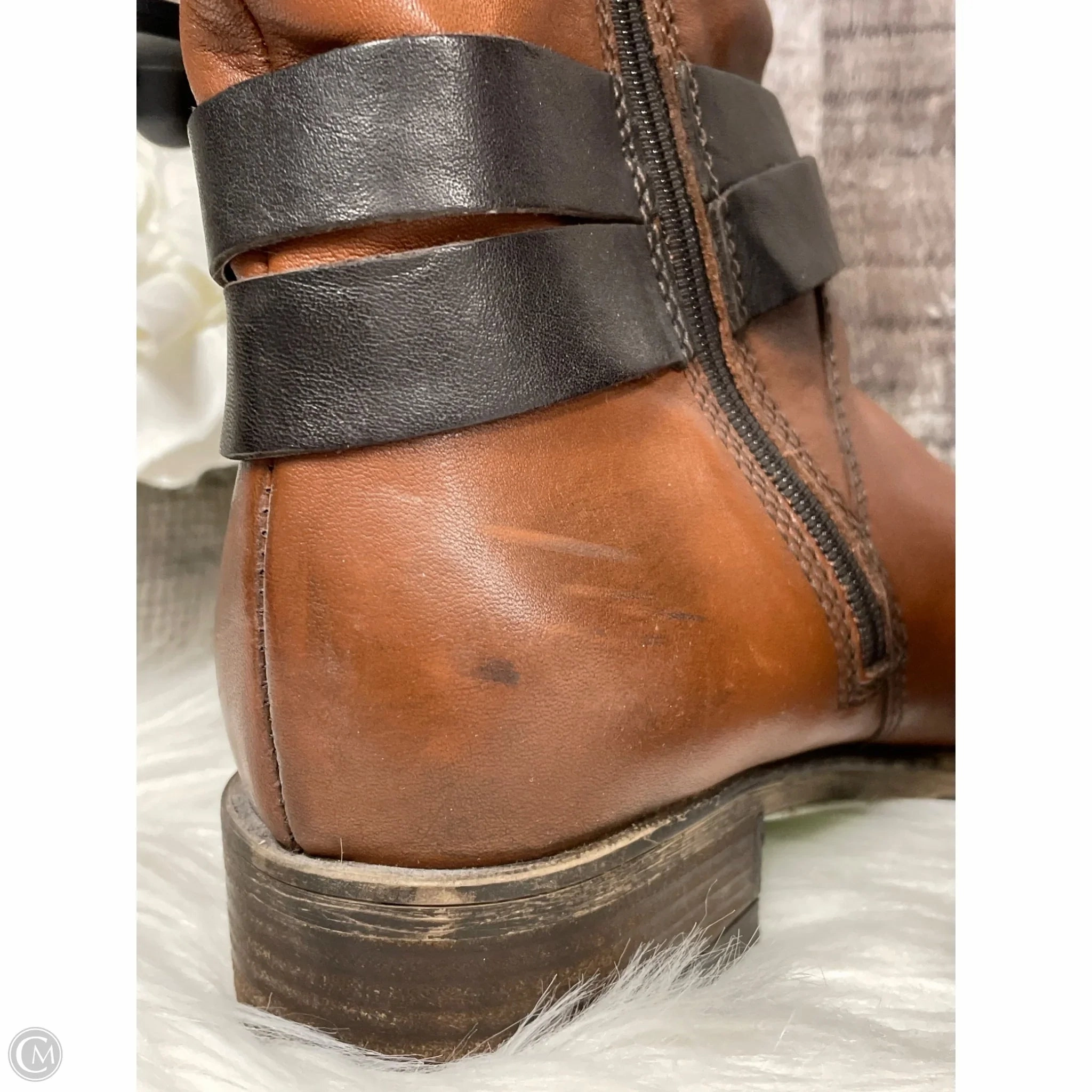 Boots Mid-calf Flats By Clarks In Brown, Size: 6 Leather Footwear