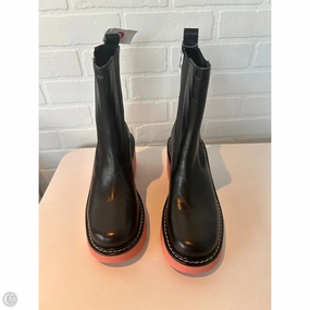 Boots Mid-calf Heels By Marc Fisher In Black & Pink, Size: 9.5 Marc Fisher fashion shoes with block heels