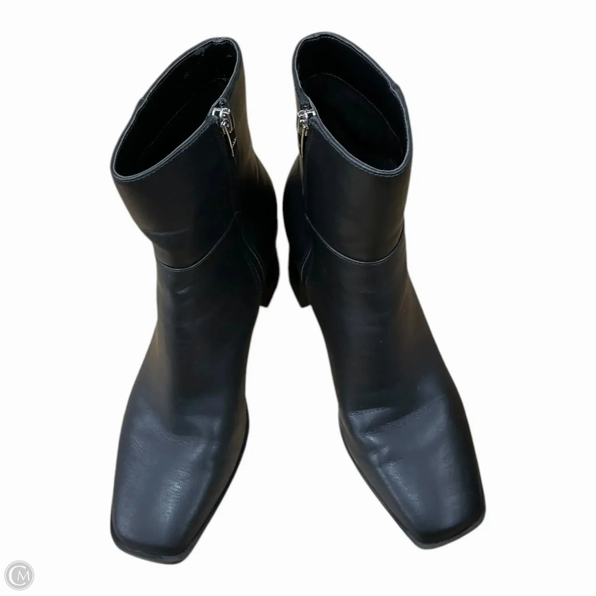 Boots Mid-calf Heels By Marc Fisher In Black, Size: 7 Marc Fisher fashion shoes with block heels