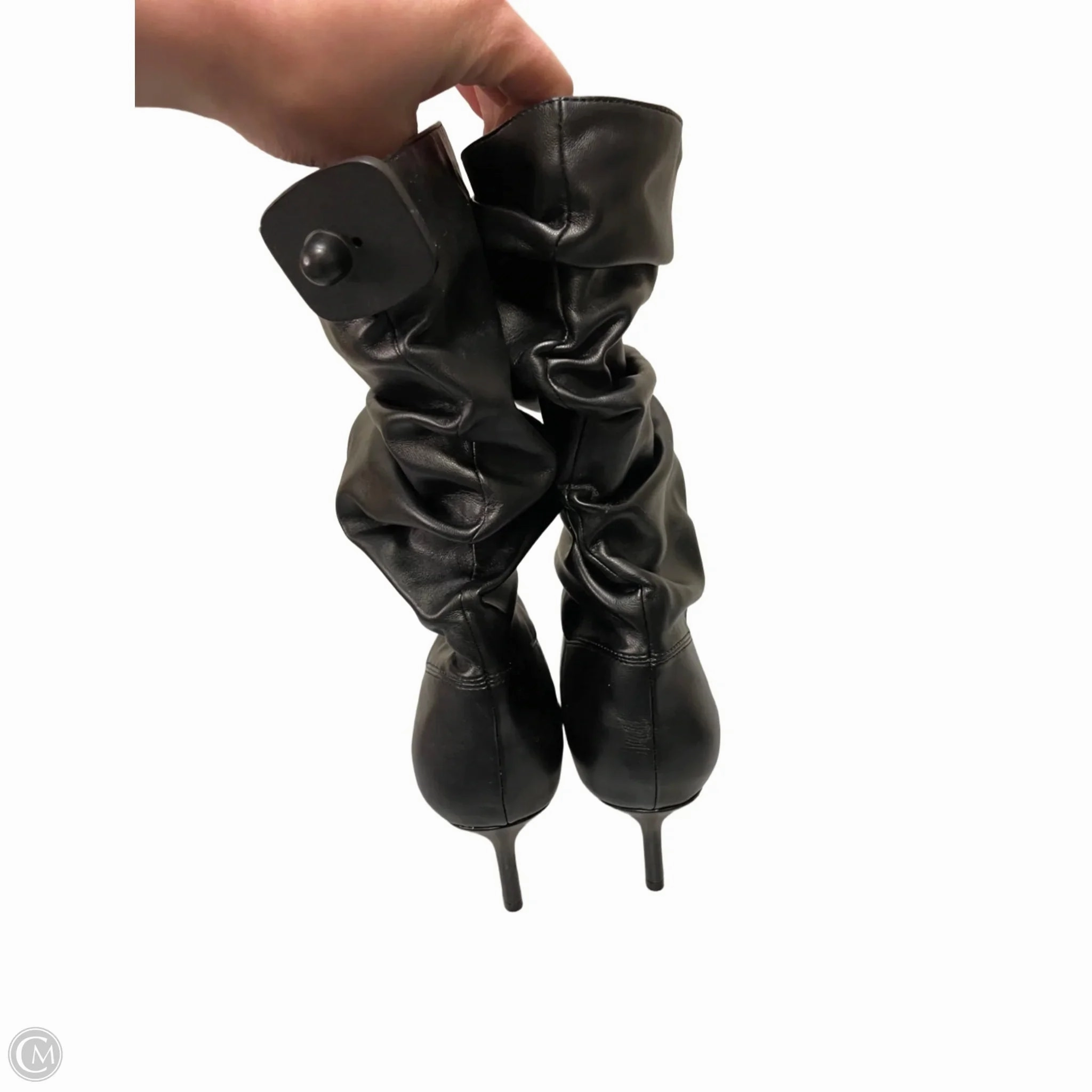 Boots Mid-calf Heels By Marc Fisher In Black, Size: 8 Fashion Heels