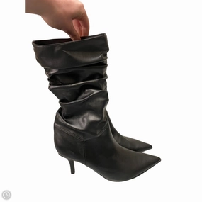 Boots Mid-calf Heels By Marc Fisher In Black, Size: 8 Marc Fisher fashion shoes with block heels