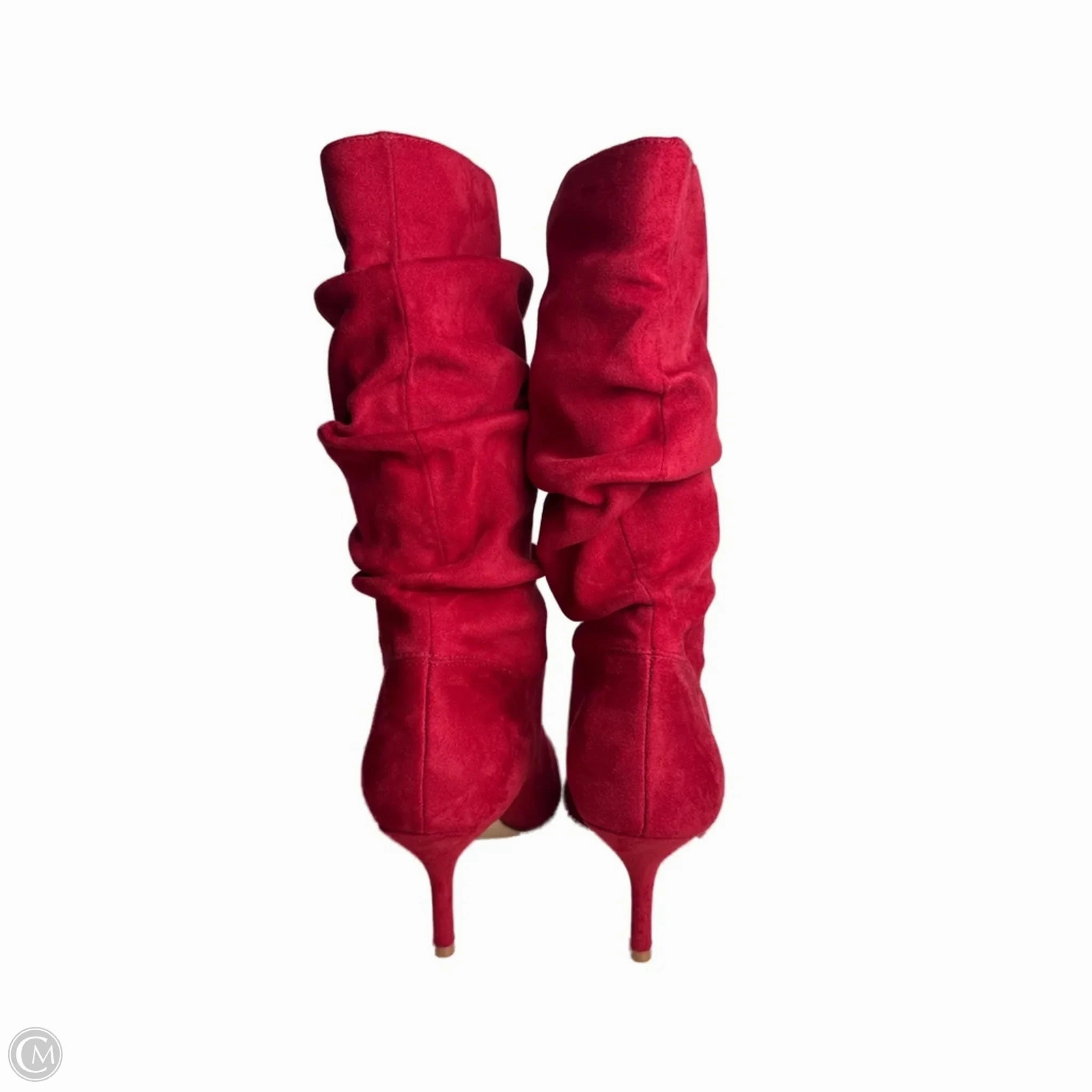 Boots Mid-calf Heels By Marc Fisher In Red, Size: 7.5 Fashion Heels