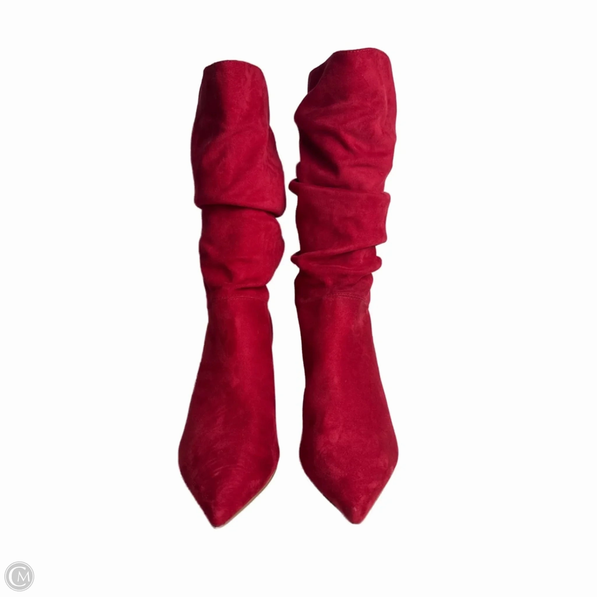 Boots Mid-calf Heels By Marc Fisher In Red, Size: 7.5 Fashion Heels