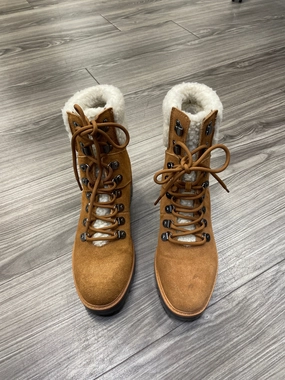 Boots Snow By Marc Fisher In Tan, Size: 8 Marc Fisher fashion shoes with block heels