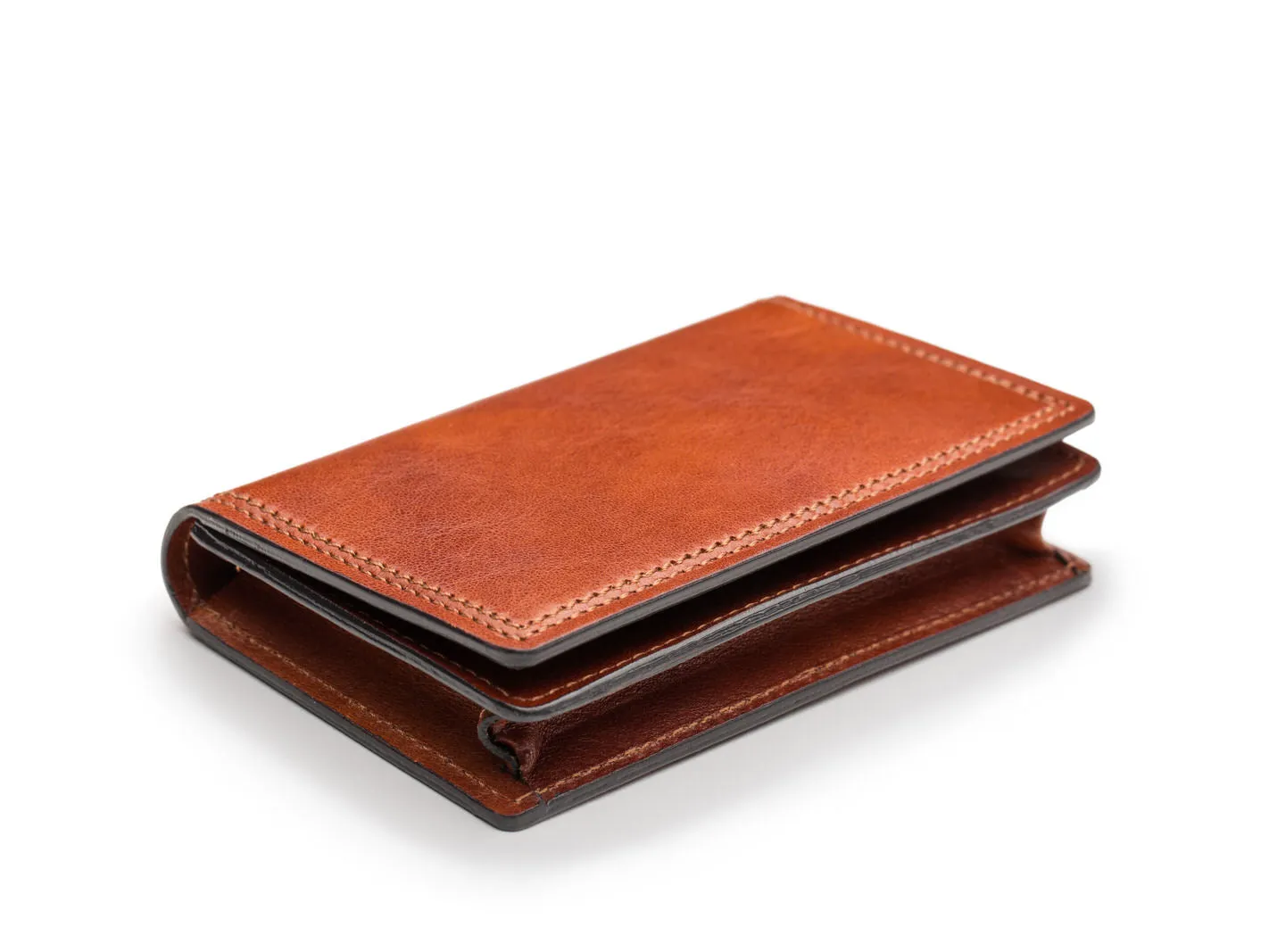Bosca Mens Dolce Collection - Full Gusset Two-Pocket Card Case w/ I.D. Bags Bosca