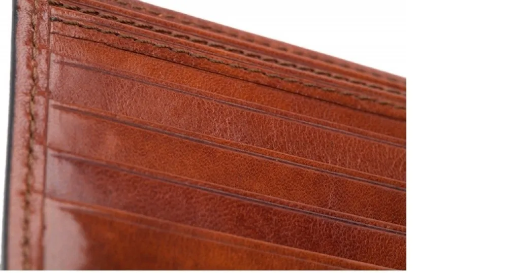 Bosca Mens Old Leather Credit Wallet w/ ID Passcase Bags Bosca