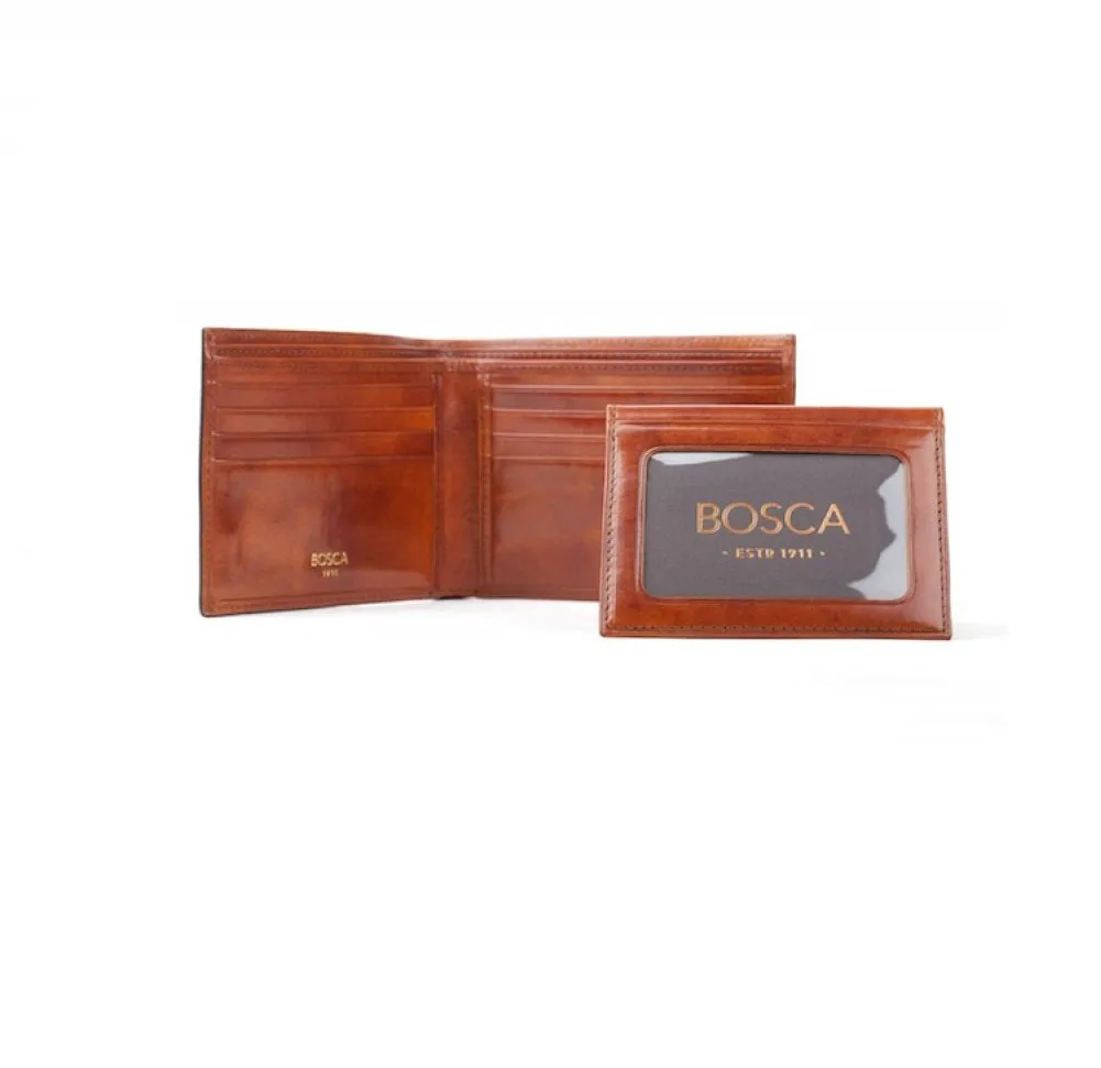 Bosca Mens Old Leather Credit Wallet w/ ID Passcase Bags Bosca