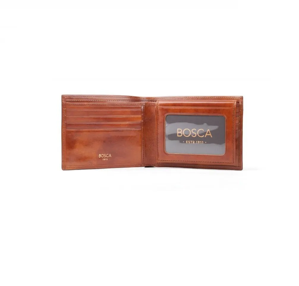 Bosca Mens Old Leather Credit Wallet w/ ID Passcase Bags Bosca
