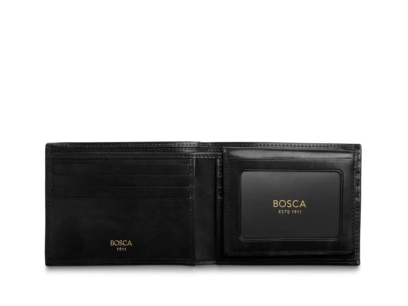 Bosca Mens Old Leather Credit Wallet w/ ID Passcase Bags Bosca