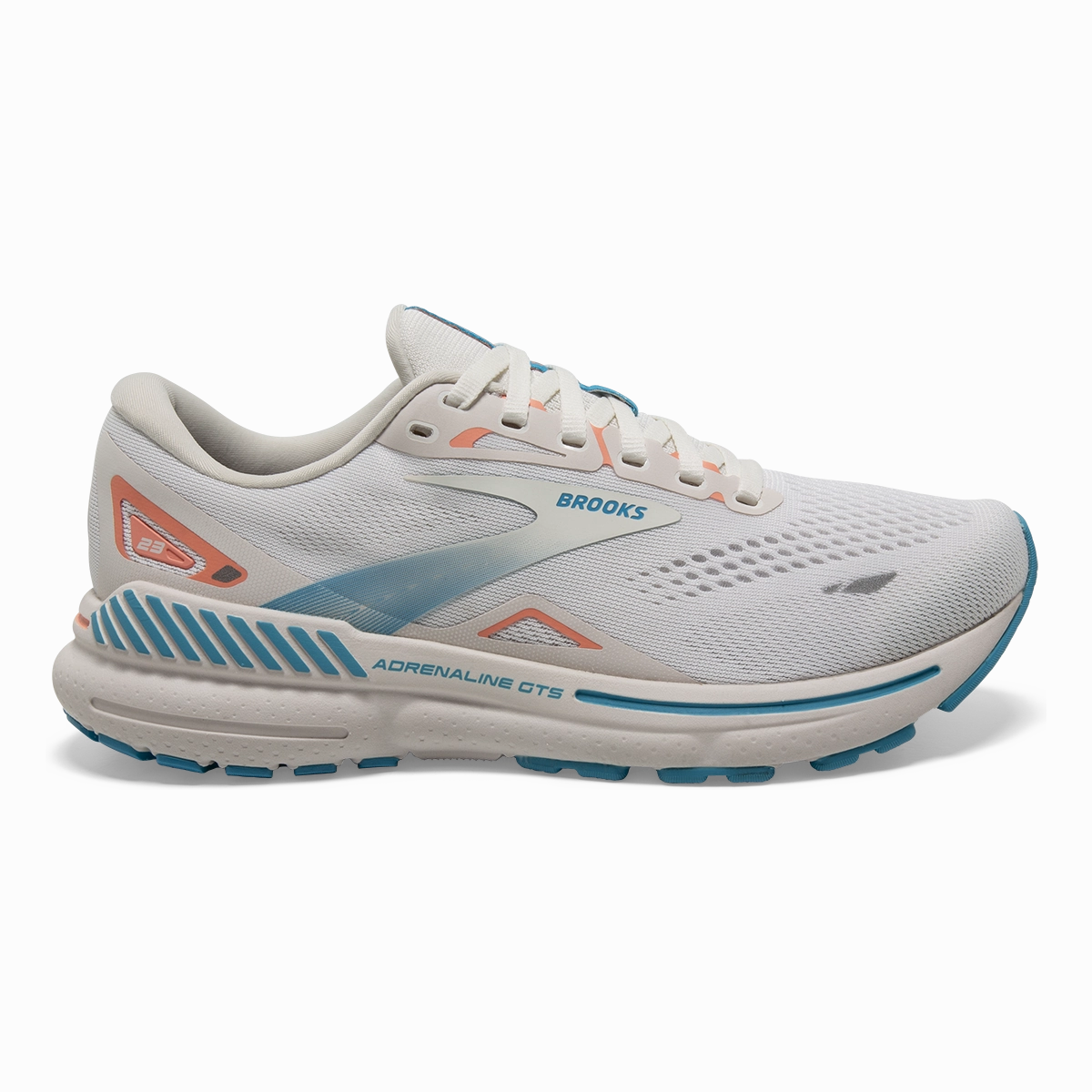 Brooks Adrenaline GTS 23 - Coconut - Papaya - Blue Brooks running shoes with responsive cushioning