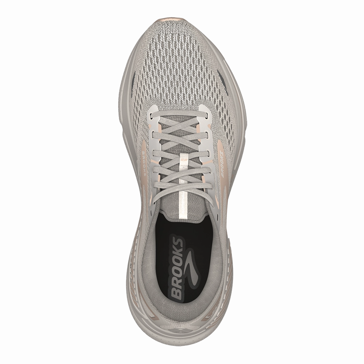 Brooks Adrenaline GTS 23 - Crystal Grey - Villa - White Brooks performance running shoes