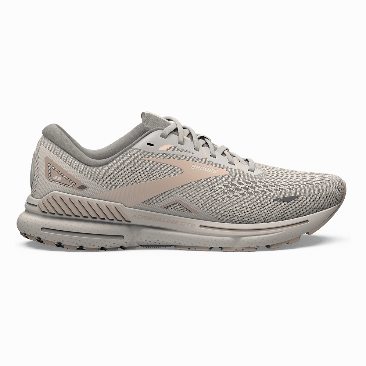 Brooks Adrenaline GTS 23 - Crystal Grey - Villa - White Brooks running shoes with responsive cushioning