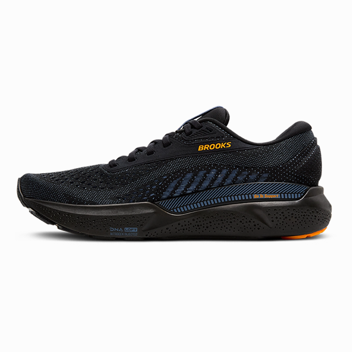 Brooks Adrenaline GTS 24 Black - Country Blue - Orange Brooks performance running shoes