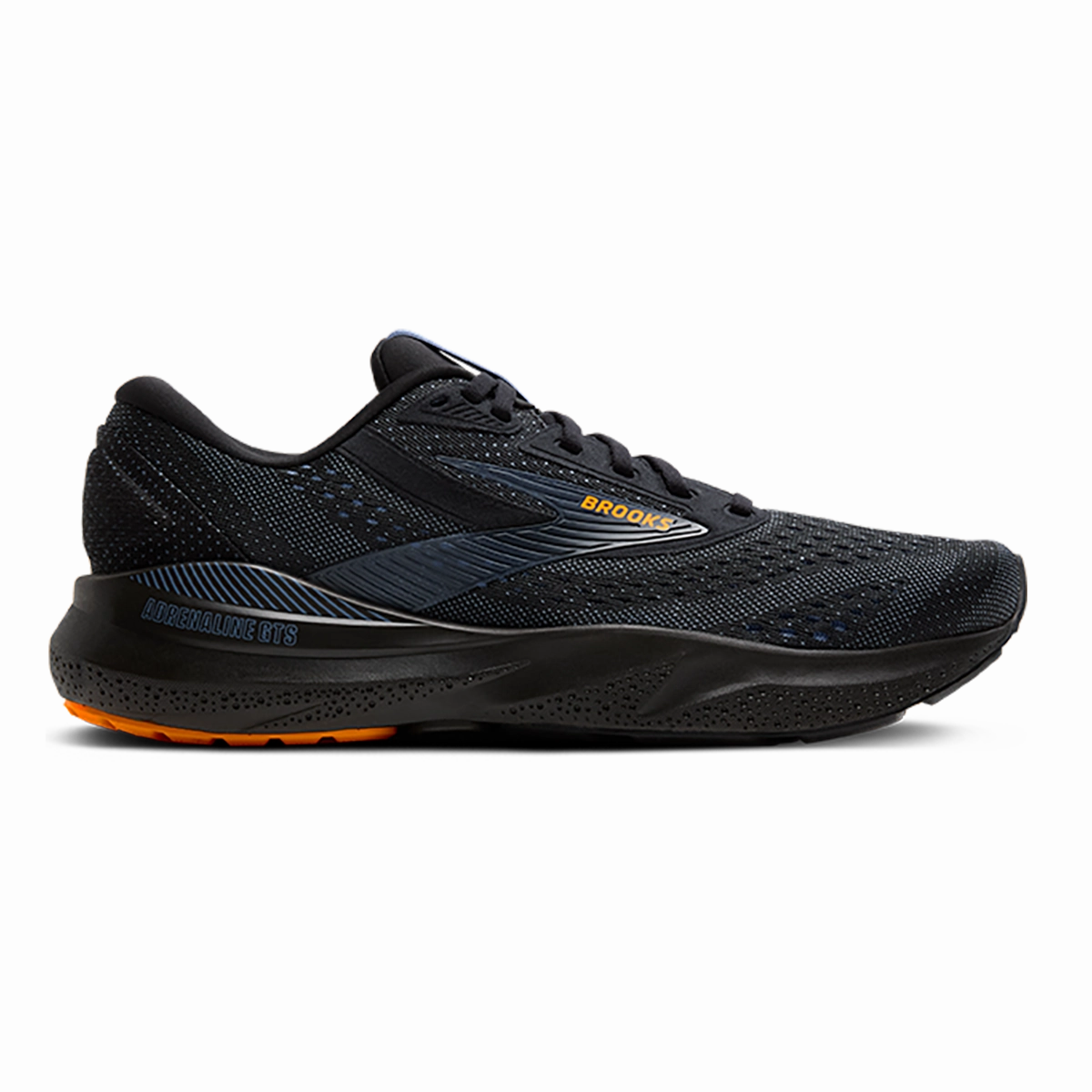 Brooks Adrenaline GTS 24 Black - Country Blue - Orange Brooks running shoes with responsive cushioning