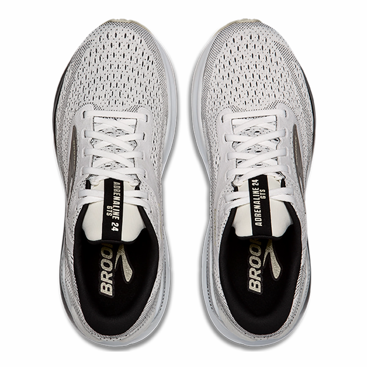 Brooks Adrenaline GTS 24 White - Black - Pelican Brooks performance running shoes