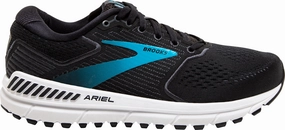 Brooks Ariel 20 WIDE FIT Womens Running Shoes - Black Brooks cushioned sneakers for distance running