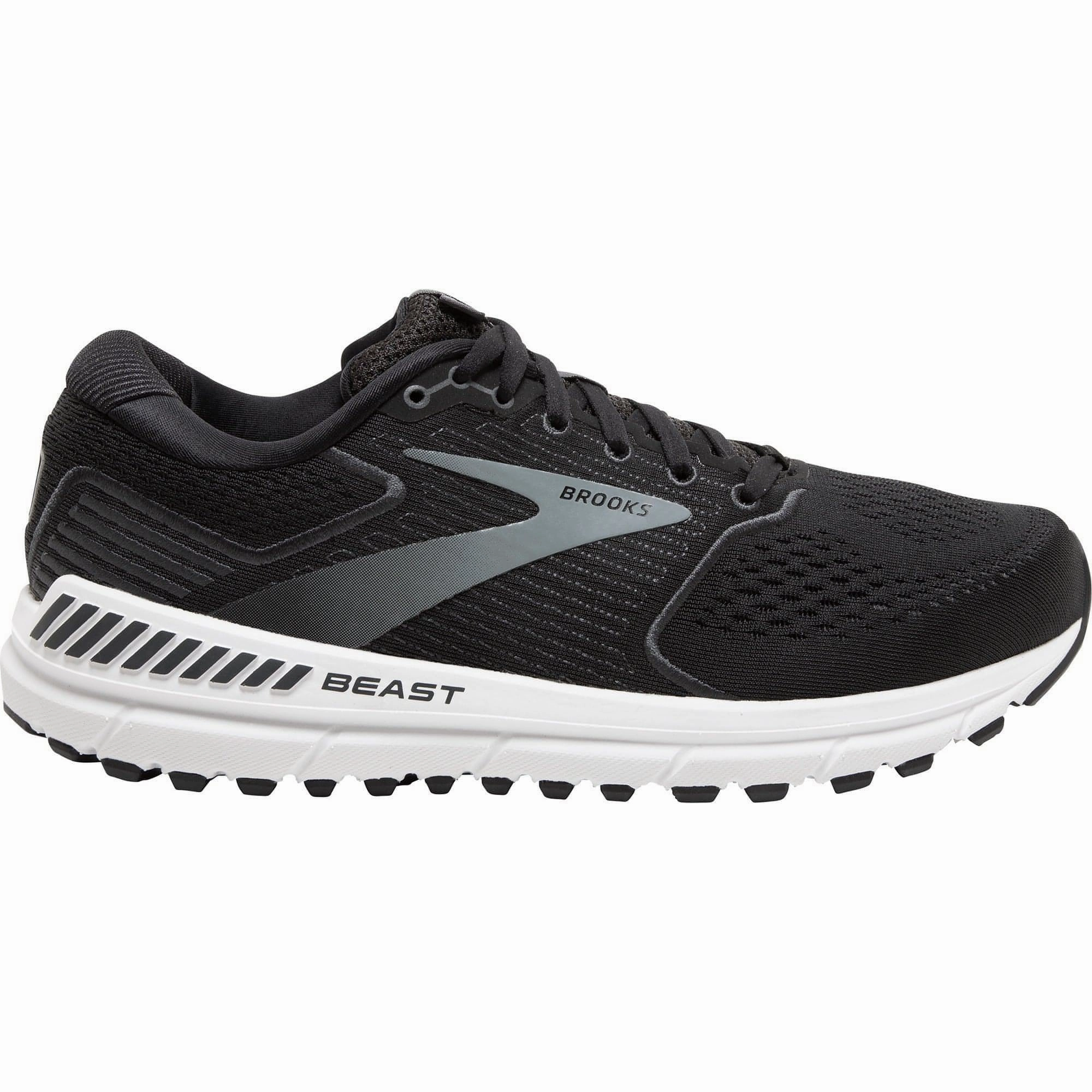 Brooks Beast 20 WIDE FIT Mens Running Shoes - Black Brooks cushioned sneakers for distance running