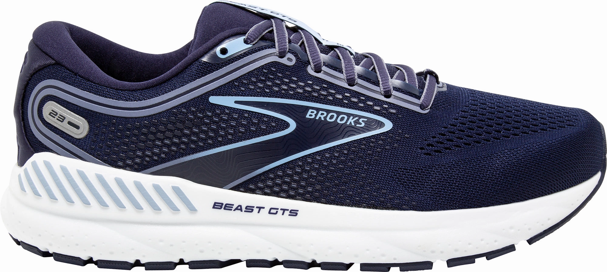 Brooks Beast GTS 23 WIDE FIT Mens Running Shoes - Navy Brooks cushioned sneakers for distance running