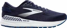 Brooks Beast GTS 24 WIDE FIT Mens Running Shoes - Navy Brooks cushioned sneakers for distance running