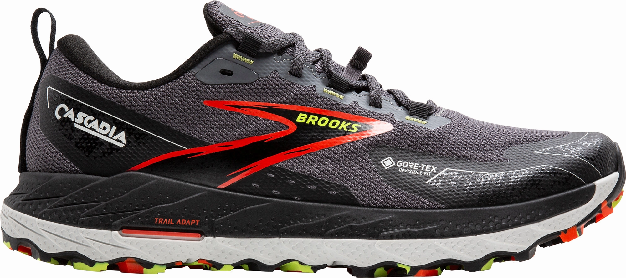Brooks Cascadia 18 GORE-TEX Mens Trail Running Shoes - Grey Brooks breathable running shoes for performance