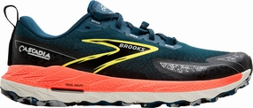 Brooks Cascadia 18 Mens Trail Running Shoes - Blue Brooks cushioned sneakers for distance running