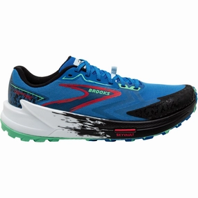 Brooks Catamount 3 Mens Trail Running Shoes - Blue Brooks cushioned sneakers for distance running
